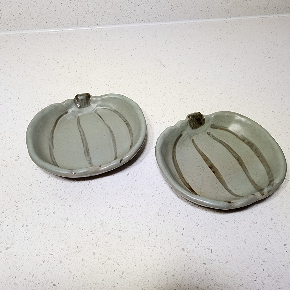 Vintage Haeger Pottery Trinket  Pumpkin-Shaped Ceramic Dishes